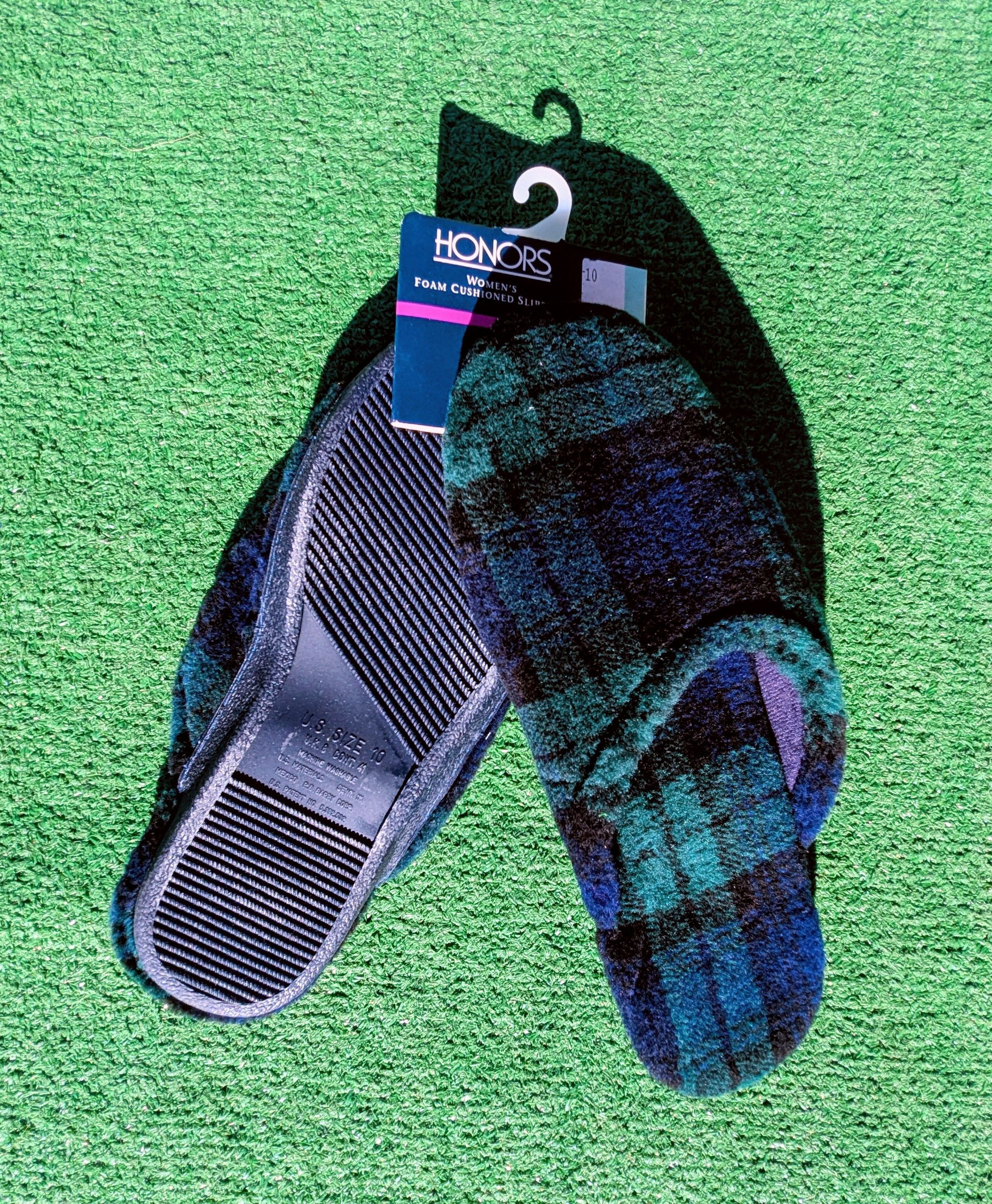 Other Green Tartan Plaid Honors Women's XL Foam Cushion Slippers Size US 10 / IT 40 - 1 Thumbnail