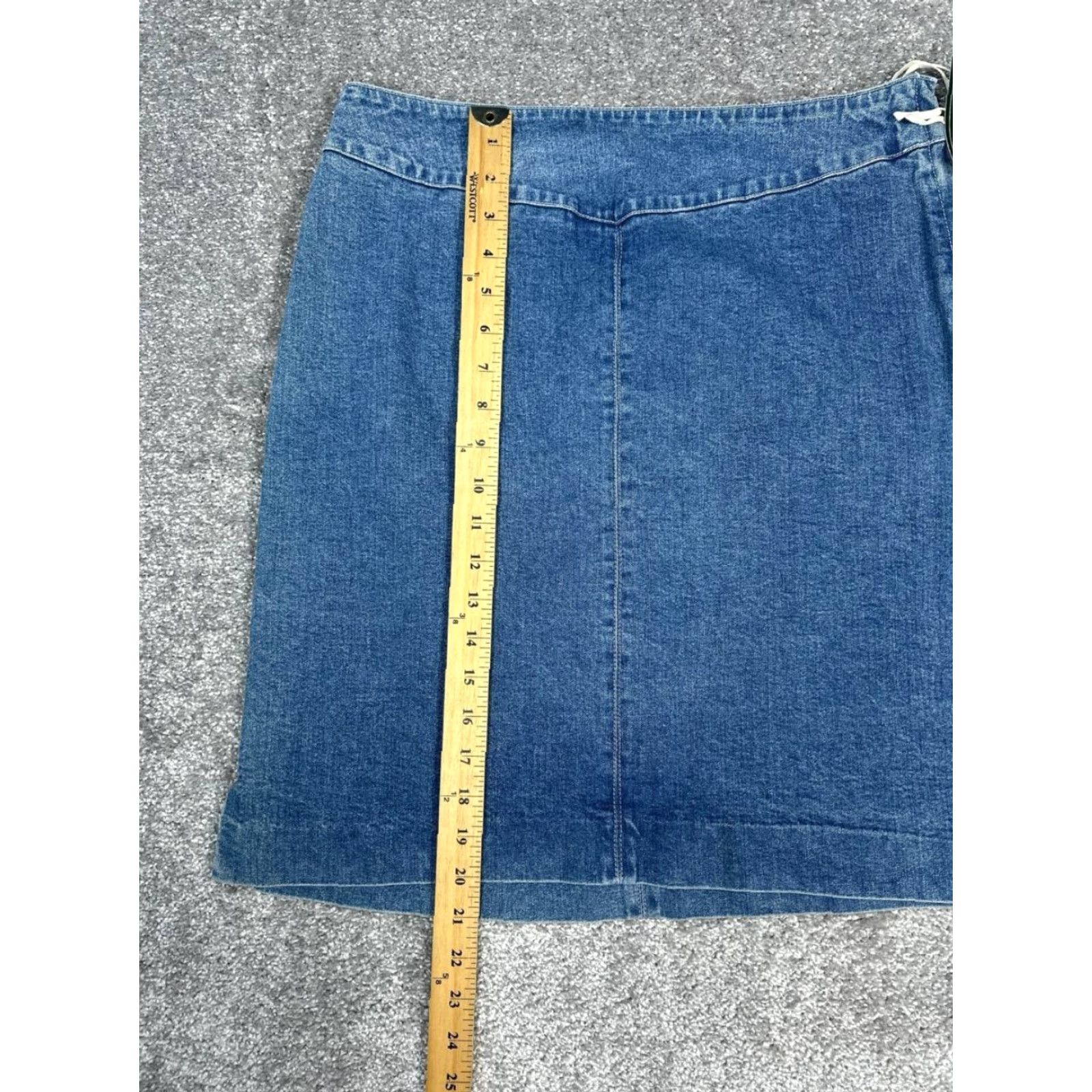 Ralph Lauren VINTAGE Lauren Ralph Lauren Pencil Skirt Womens 10 Blue Denim Cotton Side Slit Size 32" / US 10 / IT 46 - 4 Thumbnail