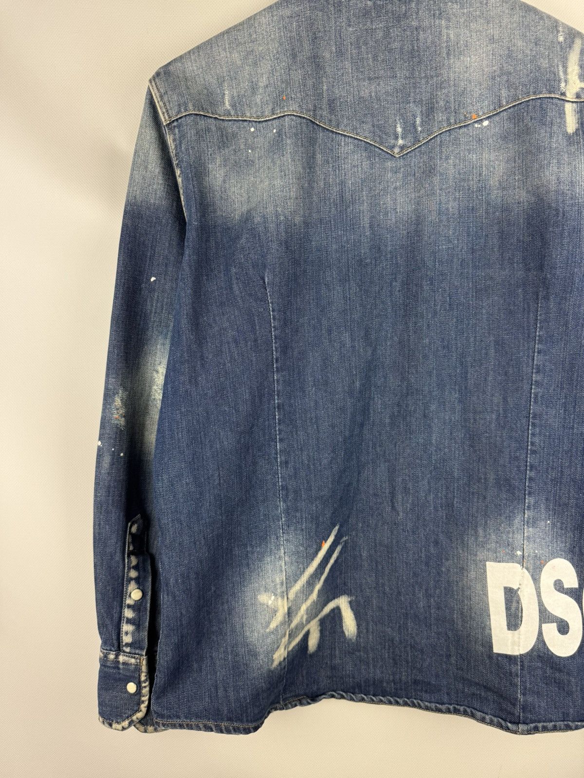 Dsquared2 Dsquared Ladies Big Logo Graphic Print Denim Button Up Shirt Size M / US 6-8 / IT 42-44 - 22 Thumbnail