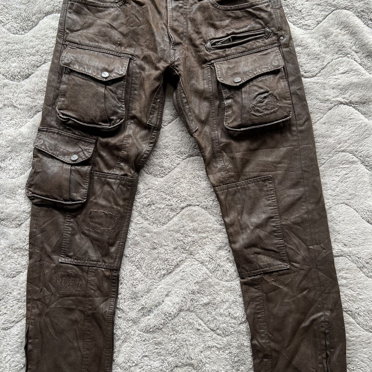 Ralph Lauren 🔥 Ralph Lauren Coated Cargo Pants Brown Tactical Utility Size US 31 - 5 Thumbnail