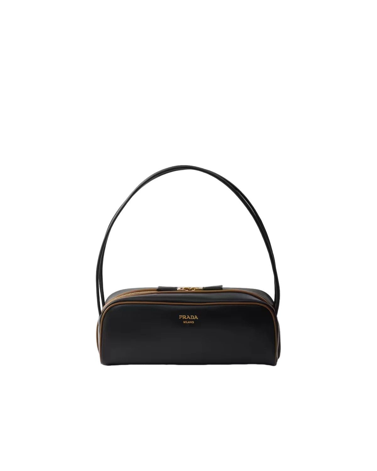 PRADA Swing Blk/Haz Lthr Shoulder Bag New/Auth