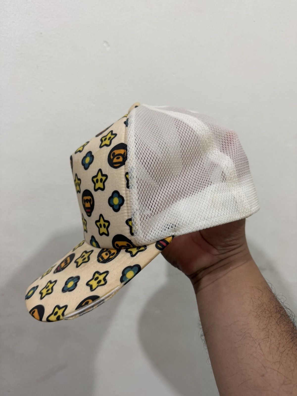 Bape VTG Bape Milo Monogram Distress Mesh Cap Size ONE SIZE - 3 Thumbnail
