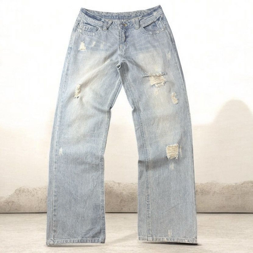 Hysteric Glamour Japanese Avant Garde Riche Glamour Wideleg Distressed Jeans Size 30" / US 8 / IT 44 - 1 Thumbnail