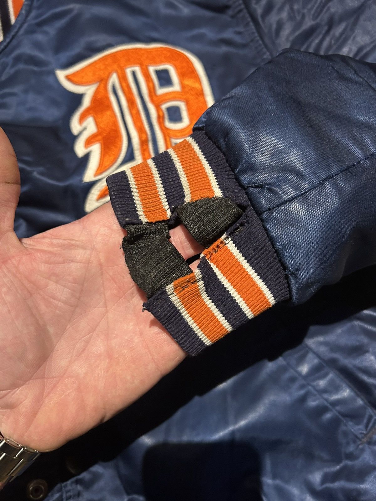 Starter Vintage Detroit Tigers Satin Bomber Jacket 90s MLB Diamond Size US L / EU 52-54 / 3 - 14 Thumbnail