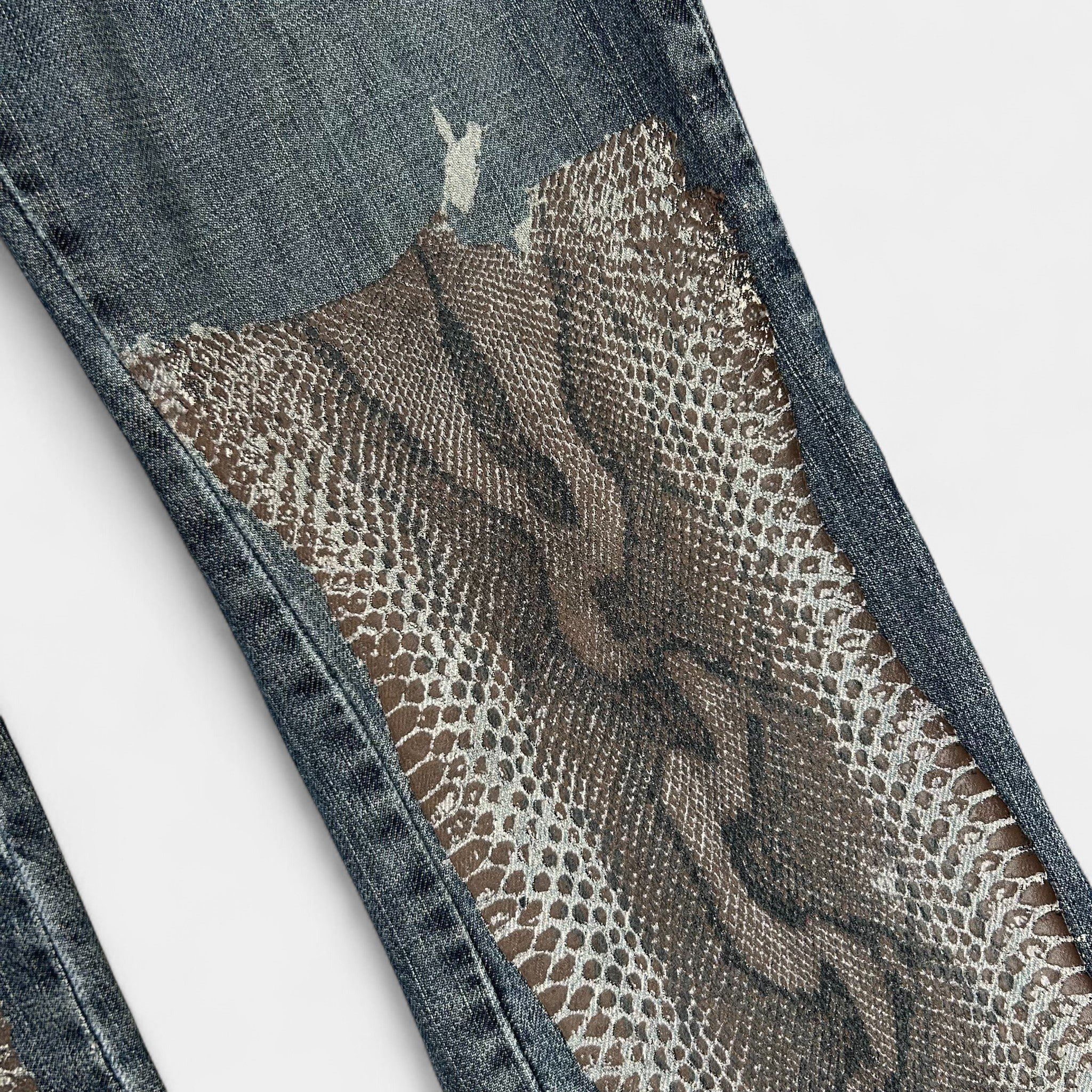 Just Cavalli Just Cavalli Denim Snakeskin Patchwork Jeans Size 28" / US 6 / IT 42 - 4 Thumbnail