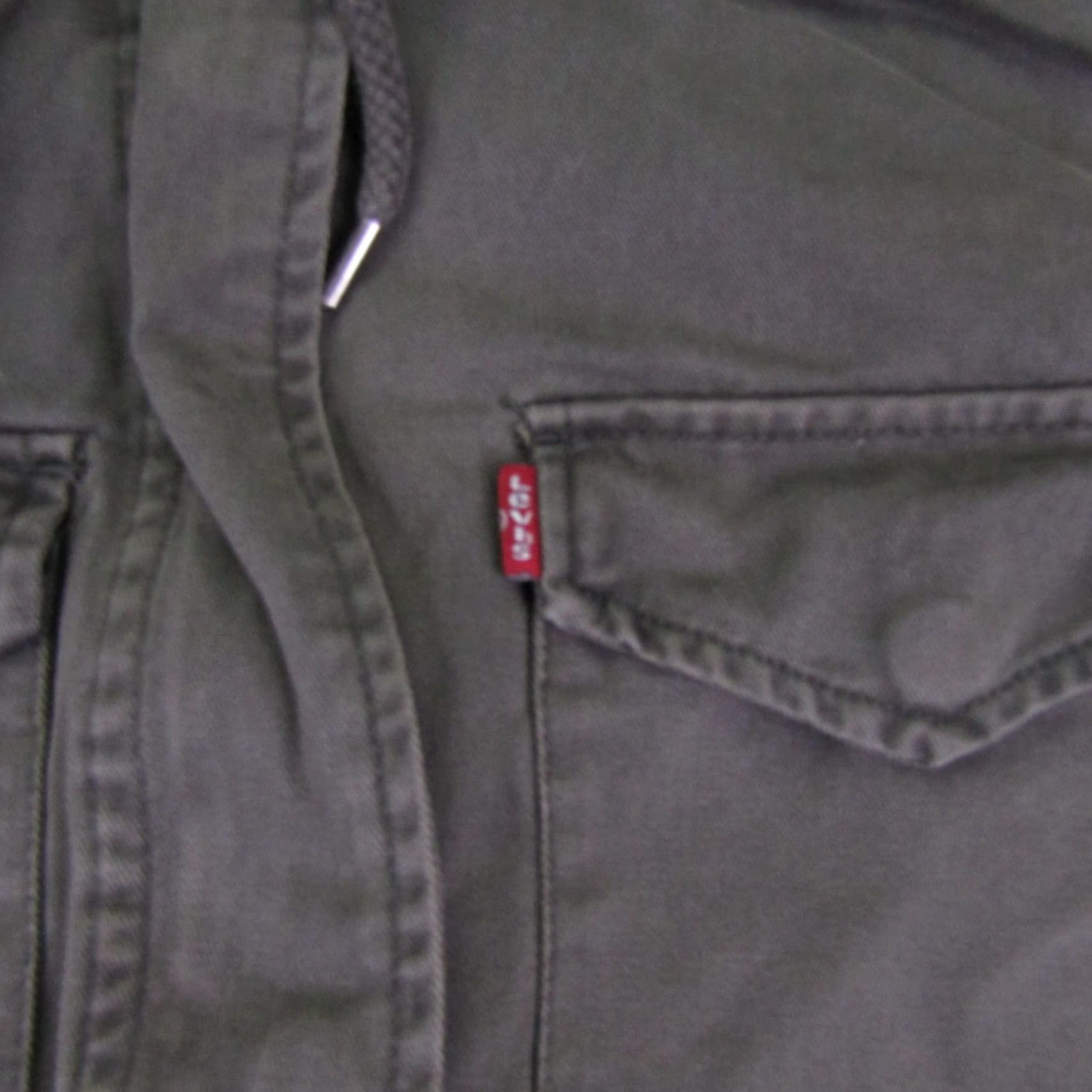 Levi's Levis Jacket Womens Medium Green Twill Field Chore Coat Removable Hood Zip Snap Size M / US 6-8 / IT 42-44 - 4 Thumbnail