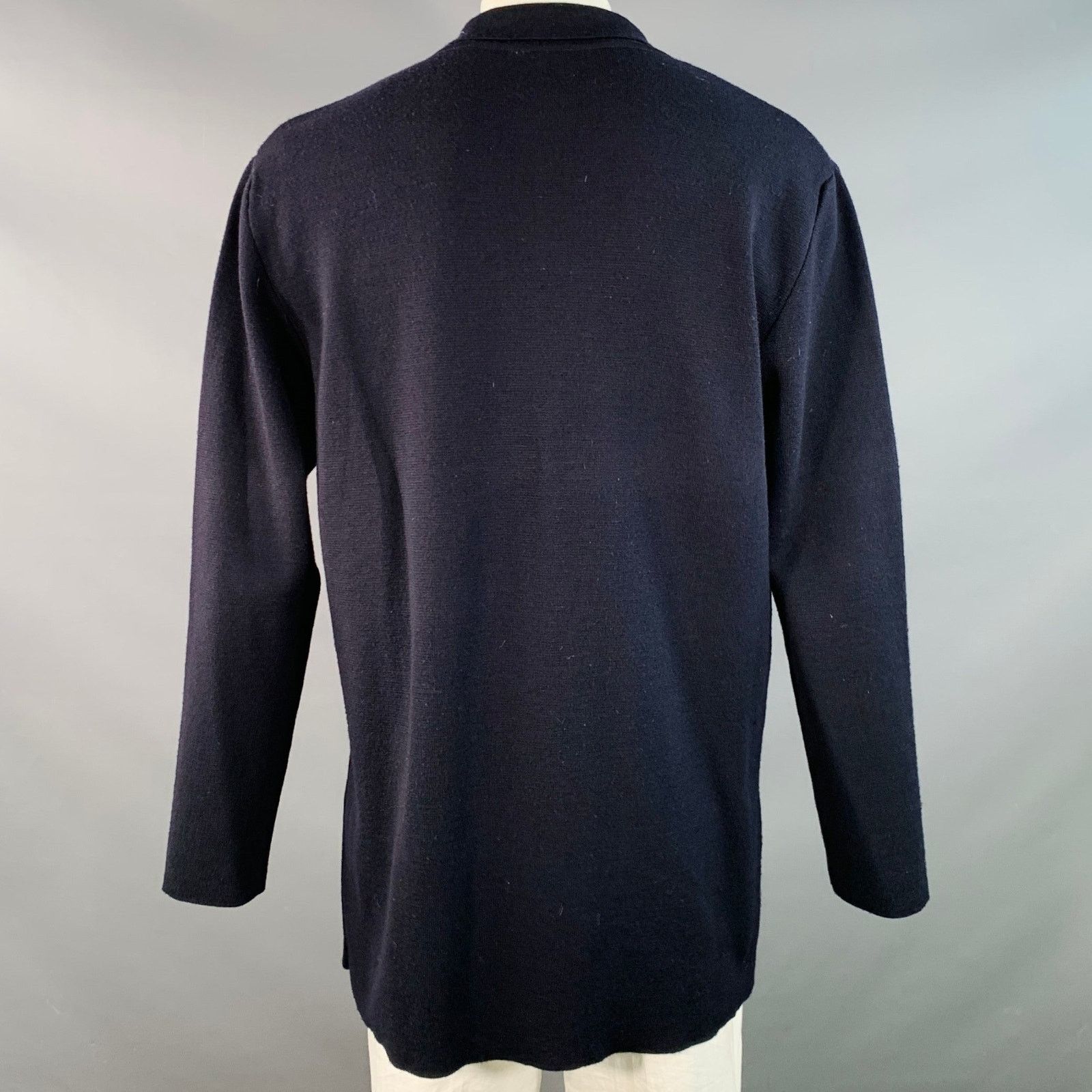 Barneys New York BARNEY'S NEW YORK Size L Navy Wool Button Up Cardigan Size US L / EU 52-54 / 3 - 3 Thumbnail