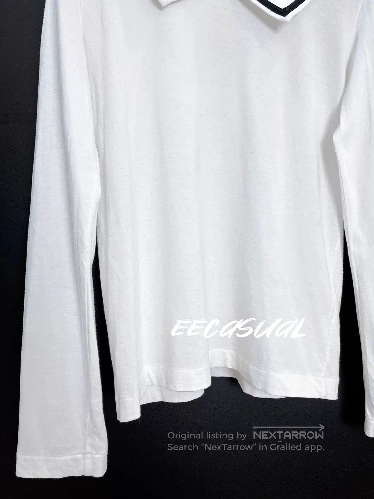 CDG by Comme des Garcons White Black Collar Long Sleeve T. Size S / US 4 / IT 40 - 5 Thumbnail