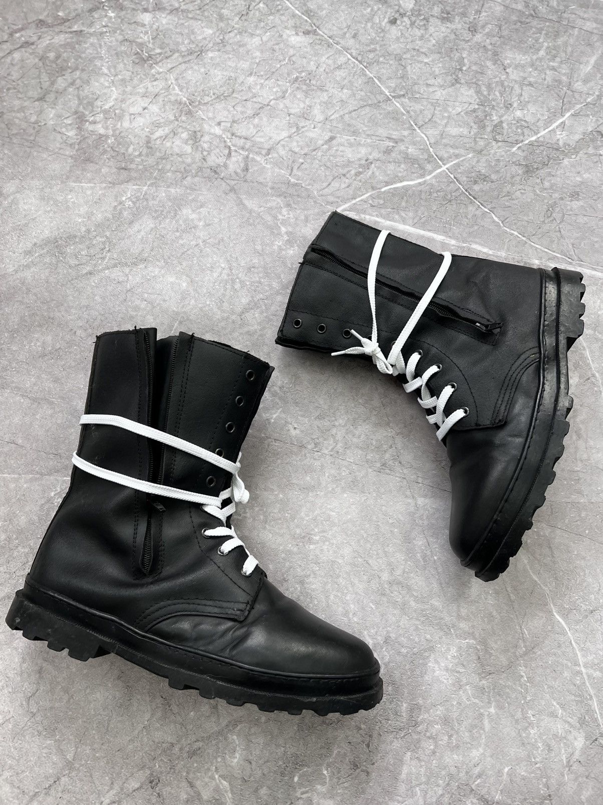 Other Black 90s Yeezy style Military Combat Zip Ankle Boots Size US 10 / EU 43 - 6 Thumbnail