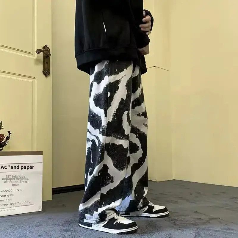Japanese Brand Baggy Straight Zebra Style Jeans Pants Tie Dye Size US 32 / EU 48 - 4 Thumbnail