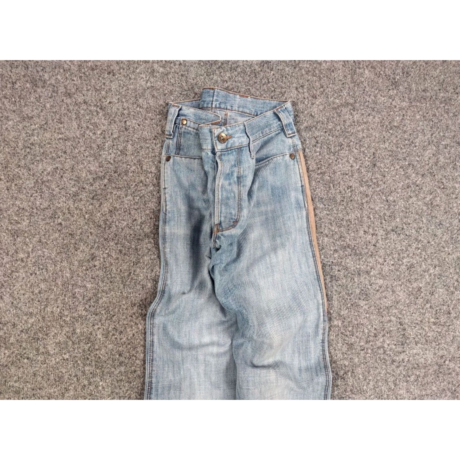 Denime VINTAGE Decauville x sixty Jeans 90s Blue Patchwork Denim Jeans Mens Regular 30x34 Blue Patchwork Jeans 90s Decauville x sixty Mens Jeans Size US 31 - 6 Thumbnail