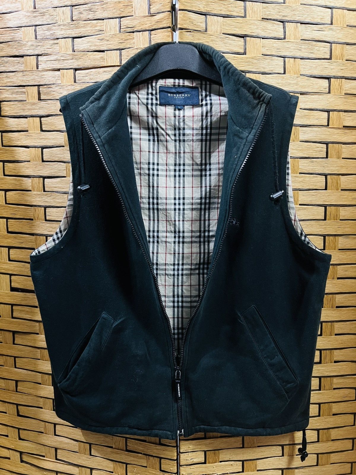 image of Burberry Prorsum x Vintage Burberry Novacheck Vest in Black, Men's (Size Large)