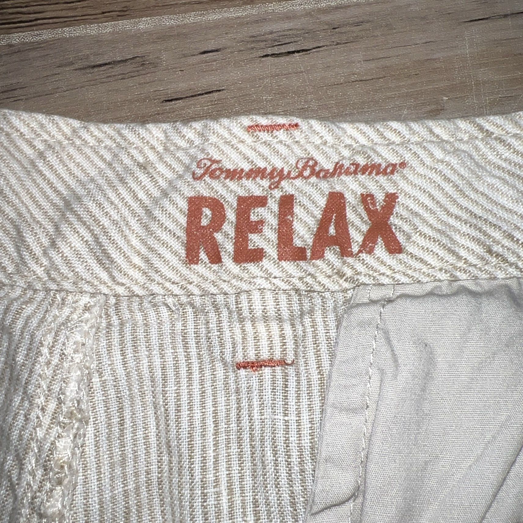 Tommy Bahama Tommy Bahama Shorts Mens Beige Linen Striped Relax Size 36 Size US 36 / EU 52 - 5 Thumbnail