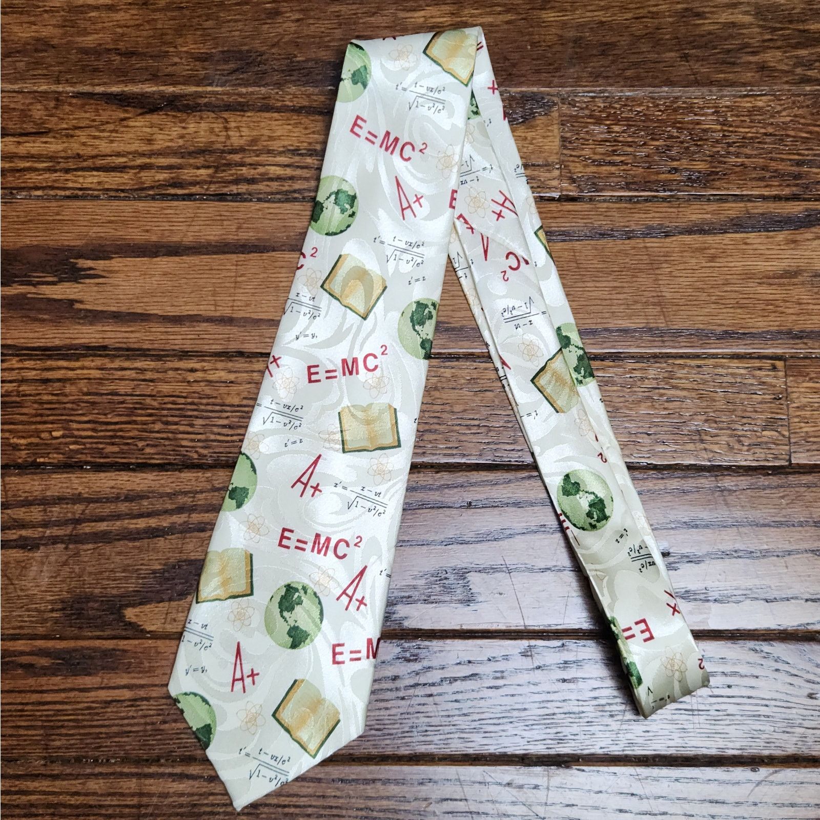 Vintage Vintage E=MC² Tie Teacher Science Gift Novelty Long Size ONE SIZE - 4 Thumbnail