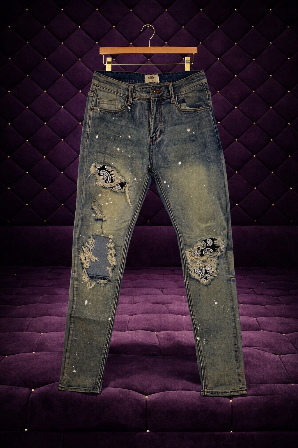 Other DISTRESSED PAINT SPLATTER SLIM FIT DENIM JEANS Size US 32 / EU 48 - 1 Preview