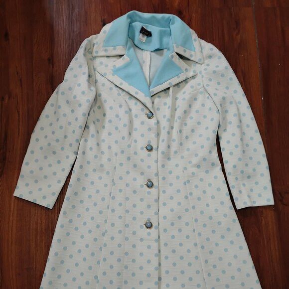 Other Vintage MCM Jerrie Lurie Dots Polyester Pea Coat Jacket Size XL / US 12-14 / IT 48-50 - 2 Thumbnail