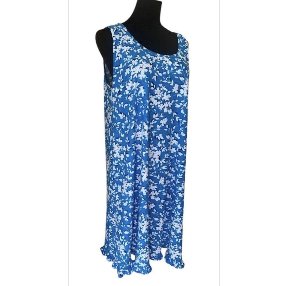 Vintage NWT Designer Item Draper James Sleeveless Tank Dress Blue Size M / US 6-8 / IT 42-44 - 2 Thumbnail