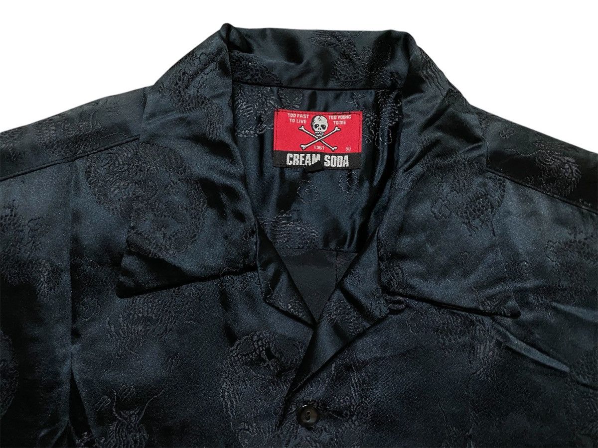 Japanese Brand × Vintage Vtg Cream Soda Motive Dragon Rayon Shirt Rockabilly Style Size US L / EU 52-54 / 3 - 3 Thumbnail