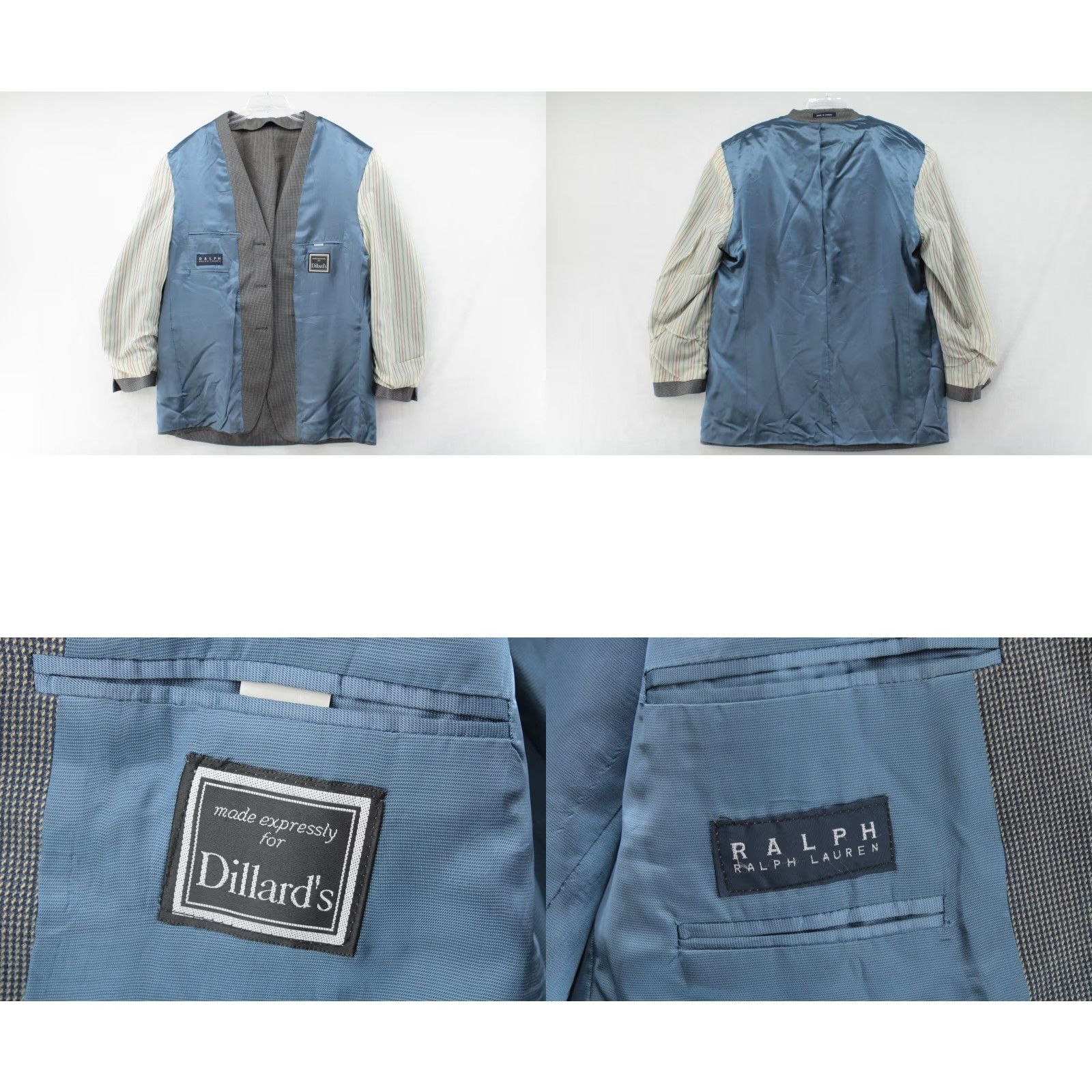 Ralph Lauren VINTAGE Ralph Lauren Blazer Men's 44L Gray Silk Wool Sport Jacket Union Preppy Office Size 44R - 8 Thumbnail
