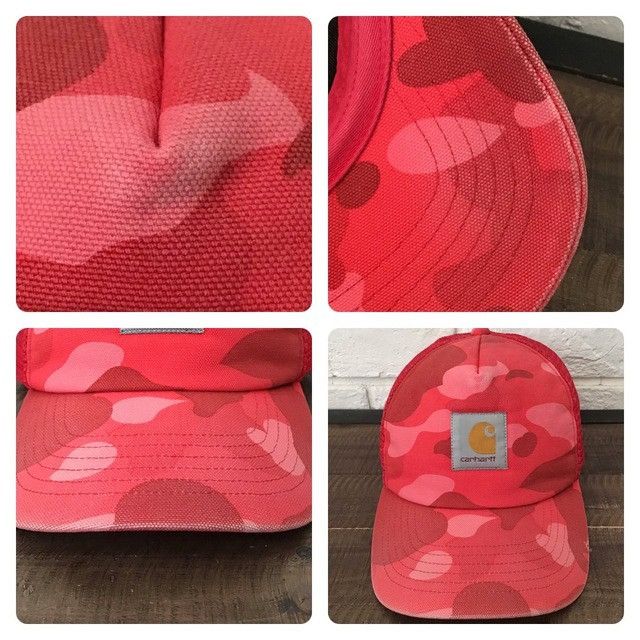 Bape × Carhartt × Nigo BAPE × Carhartt Tracker Hat Cap Red Camo a bathing ape NIGO Size ONE SIZE - 8 Thumbnail