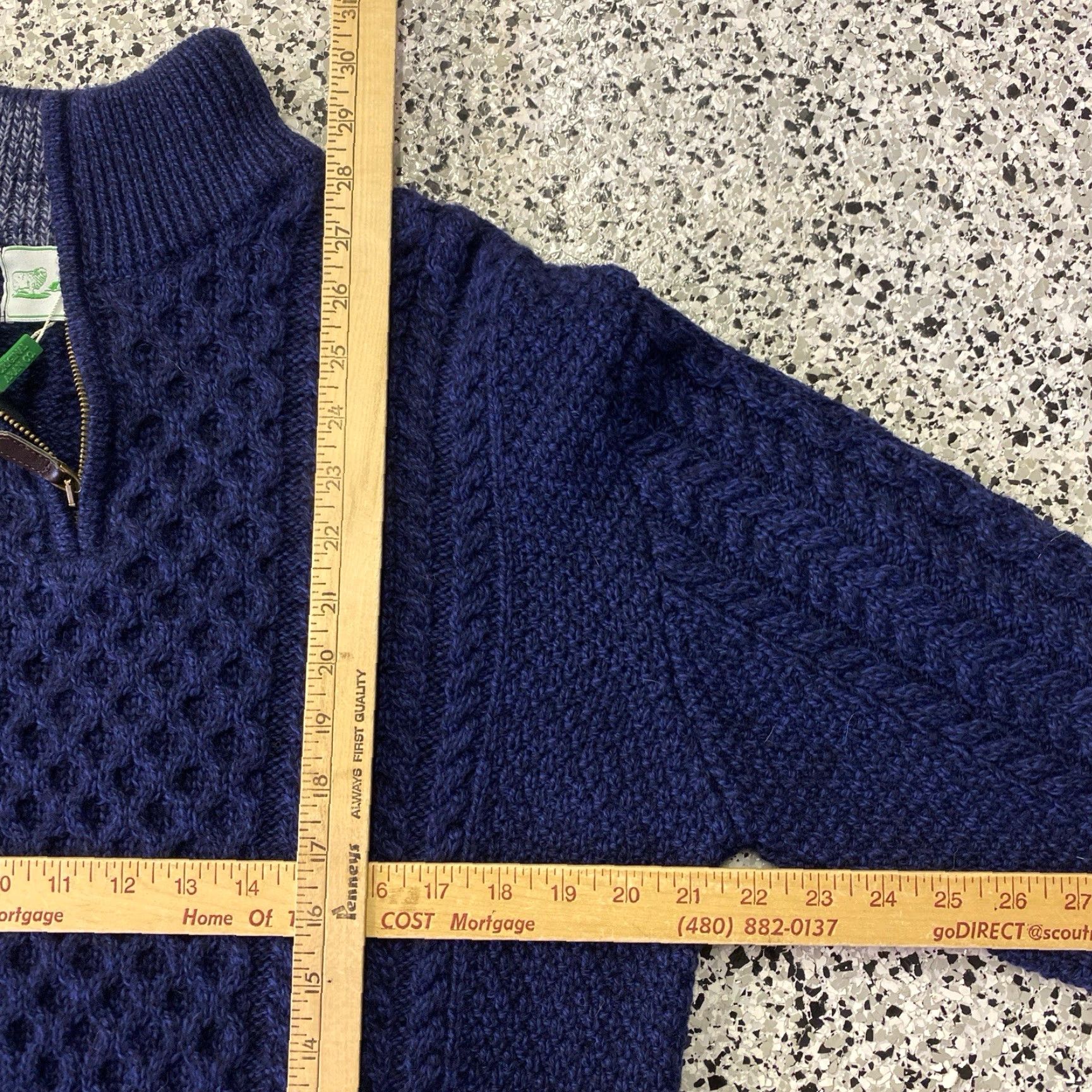 CO Original Aran Co Fisherman Knit Cardigan Sweater Women’s XL Blue Wool NWT NEW Size XL / US 12-14 / IT 48-50 - 3 Thumbnail