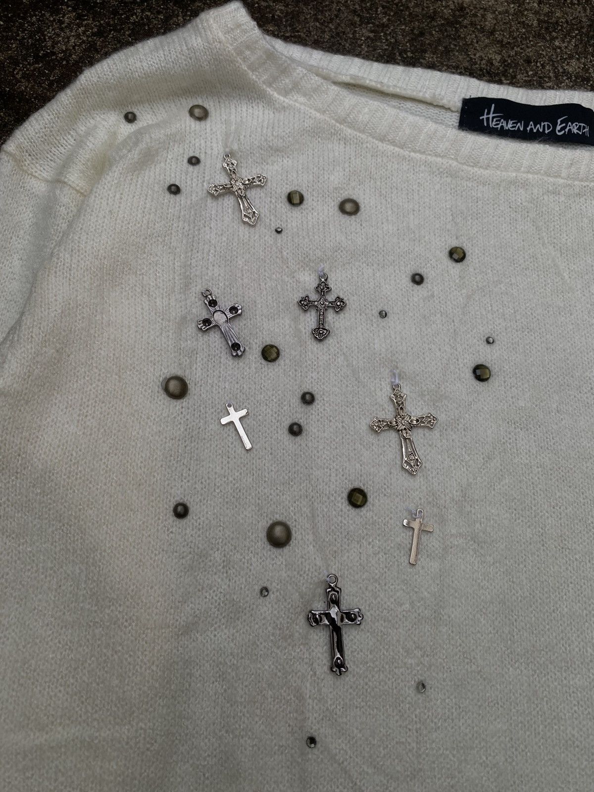 If Six Was Nine × Japanese Brand × Le Grande Bleu (L.G.B.) HEAVEN AND EARTH STUDDED CROSS Size US M / EU 48-50 / 2 - 3 Thumbnail