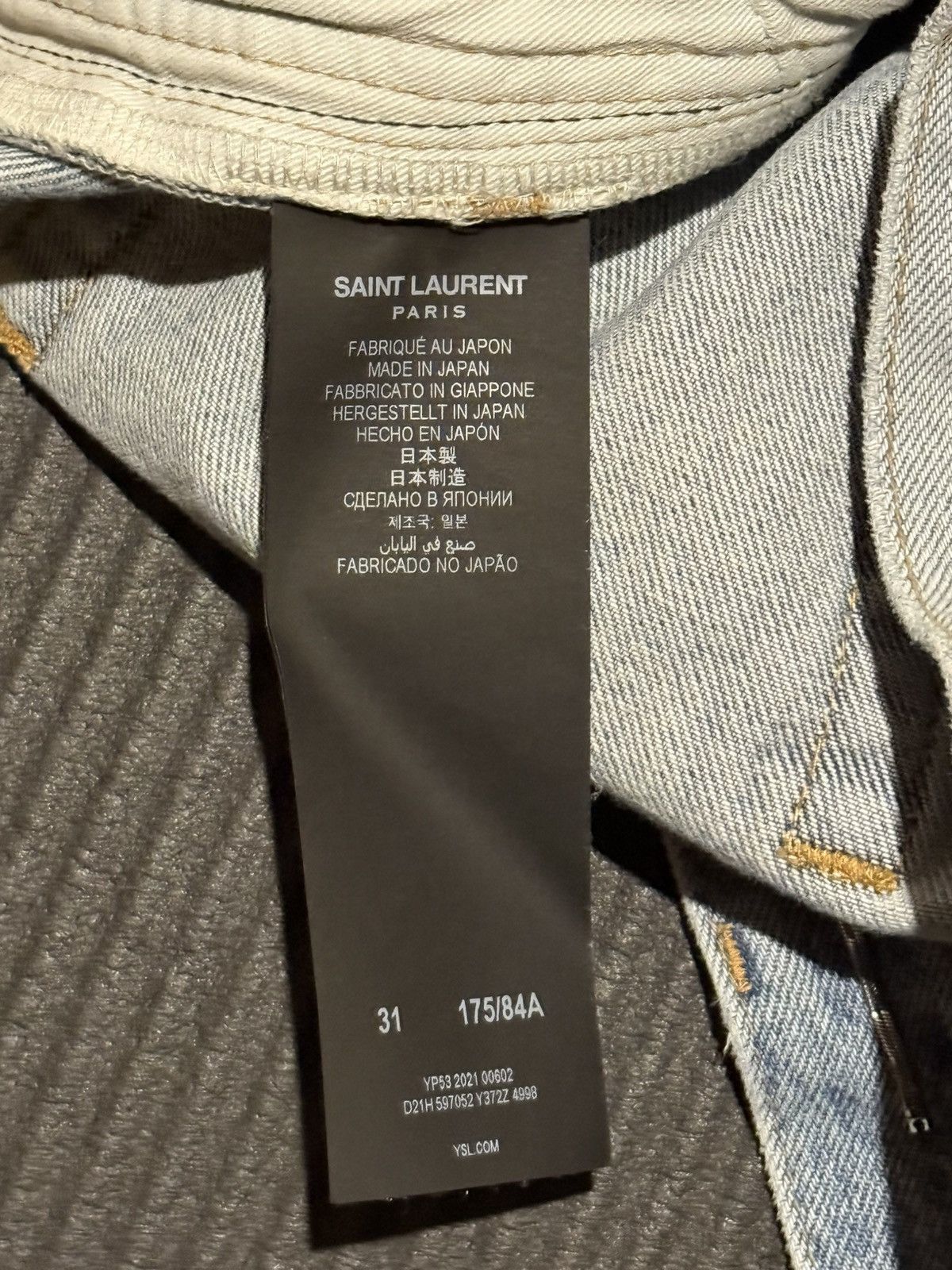 Saint Laurent Paris SLP D16 Washed Denim Jeans Size US 31 - 7 Thumbnail