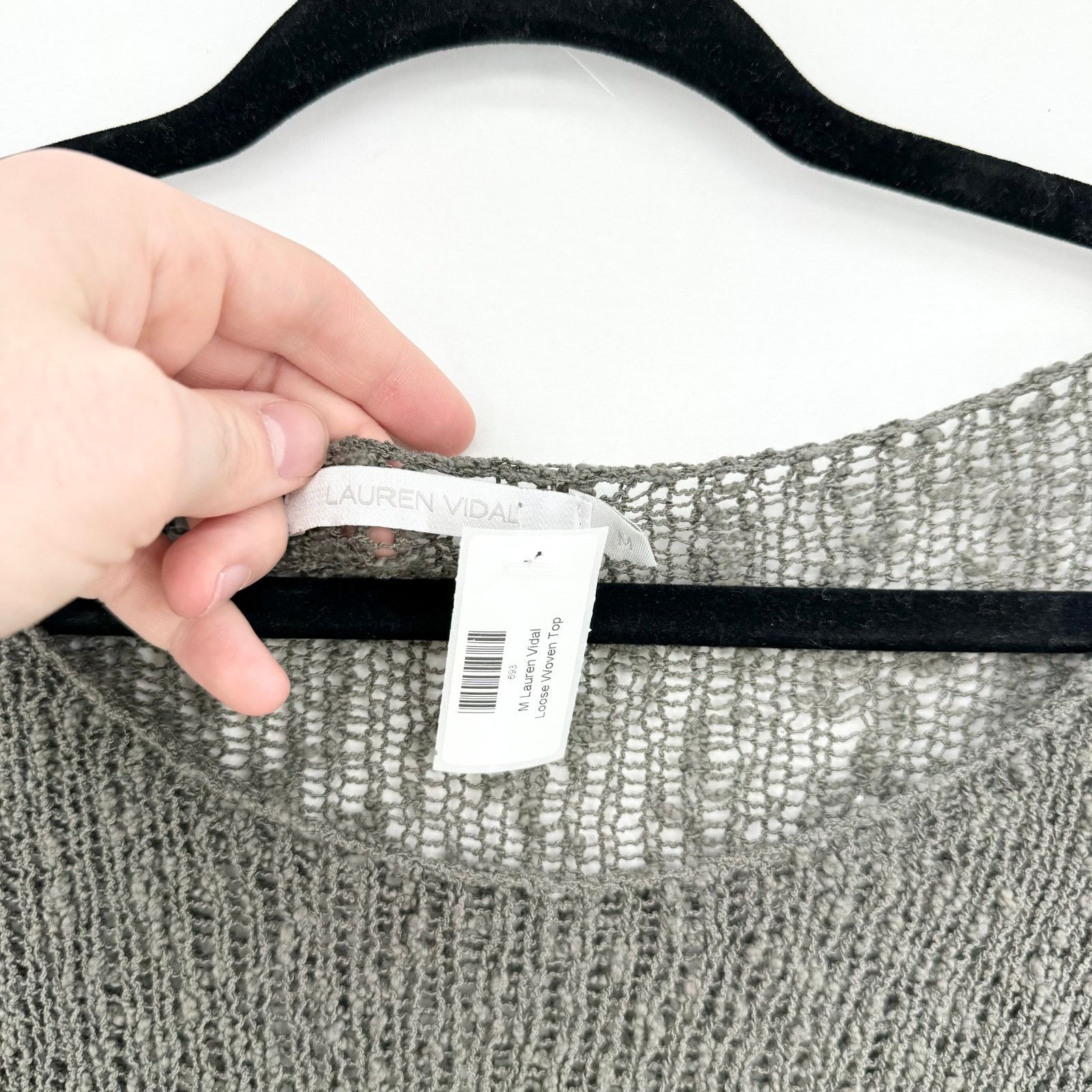 Other Lauren Vidal Grey & Cream Oversized Knit Sweater Top Size M Size M / US 6-8 / IT 42-44 - 2 Thumbnail