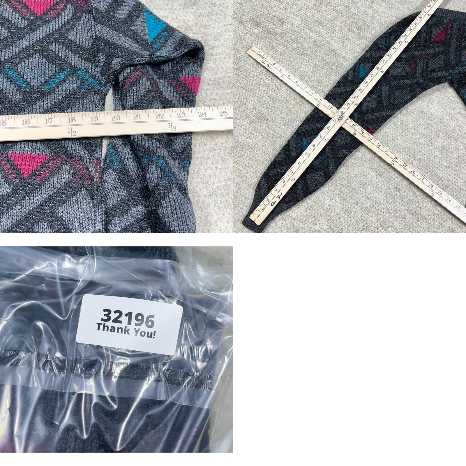 Vintage VINTAGE Ruffian Sweater Men M Gray Geometric Acrylic Knit 80s 90s USA Cosby Grandpa Pullover Crew Neck Mens Size US M / EU 48-50 / 2 - 8 Thumbnail
