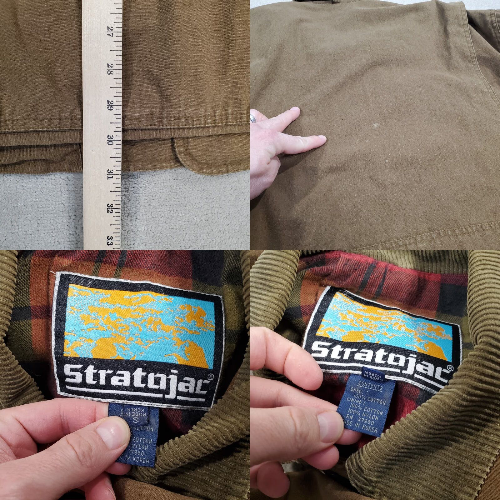 Vintage VINTAGE Stratojac Jacket Mens Small Brown Barn Chore Field Flannel Lined Coat Size US S / EU 44-46 / 1 - 9 Thumbnail