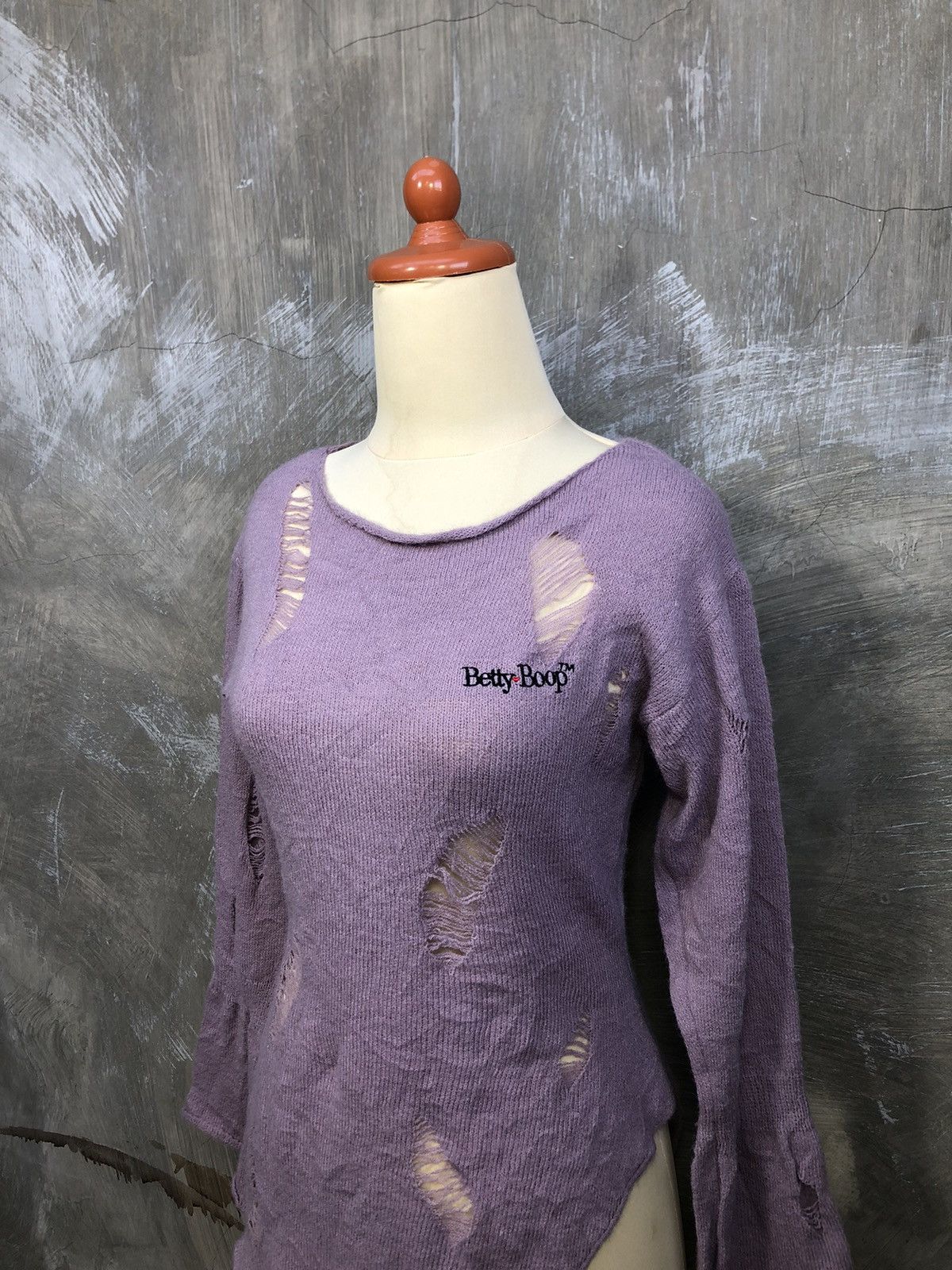 If Six Was Nine Betty Boop Distressed Asymmetrical Knit Size M / US 6-8 / IT 42-44 - 2 Thumbnail