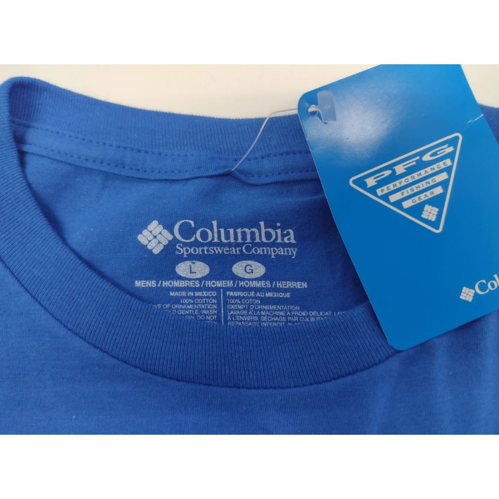 Vintage NWT Columbia PFG Short Sleeve T-Shirt Men's Large Blue Logo Cotton Size US L / EU 52-54 / 3 - 5 Thumbnail