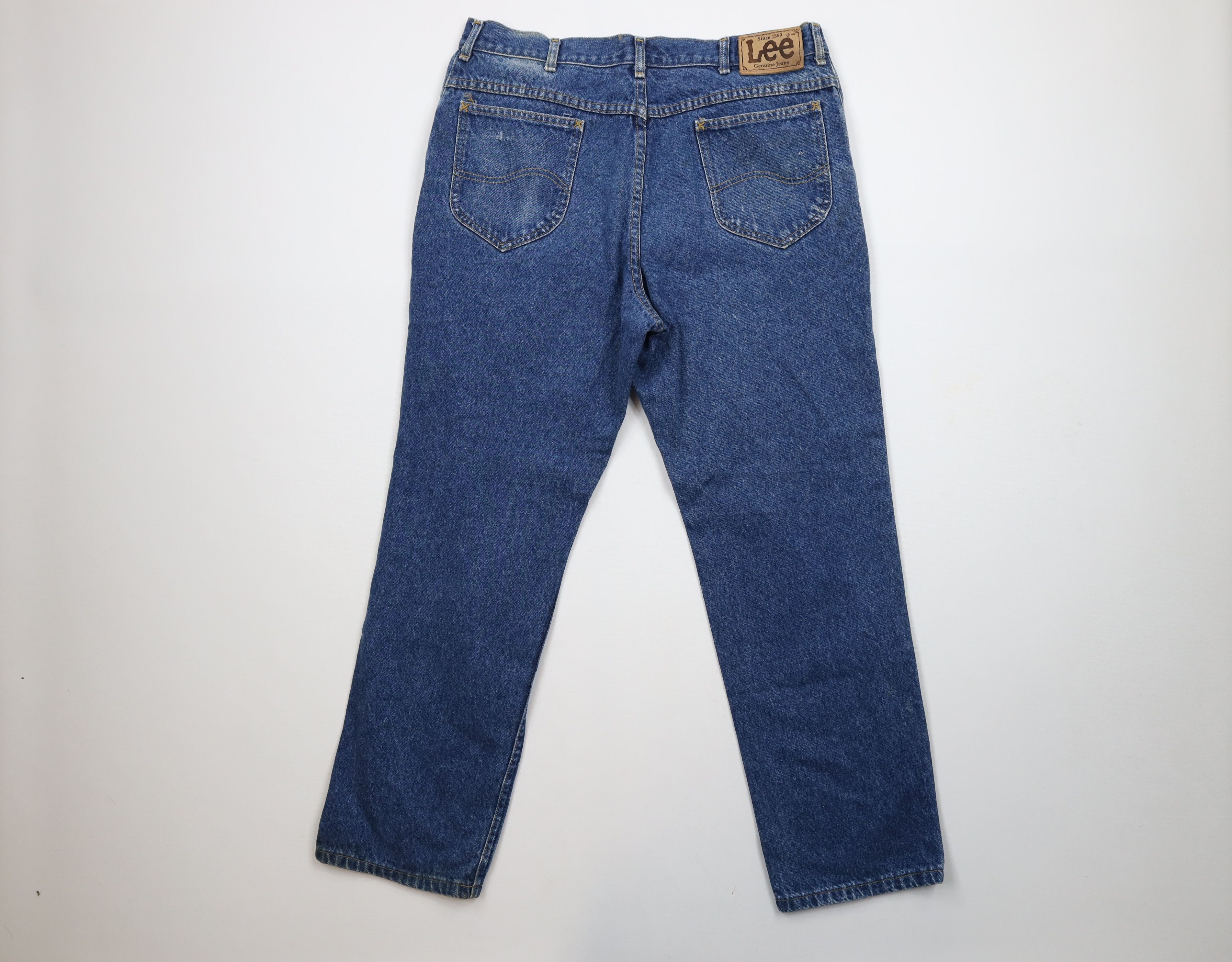 Lee × Vintage Vintage 90s Lee Straight Leg Denim Jeans Blue Cotton Size US 34 / EU 50 - 9 Thumbnail