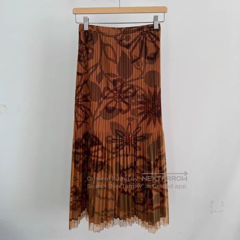 Issey Miyake Issey Miyake size:3 Brown Midi Skirt Size 22" - 2 Thumbnail