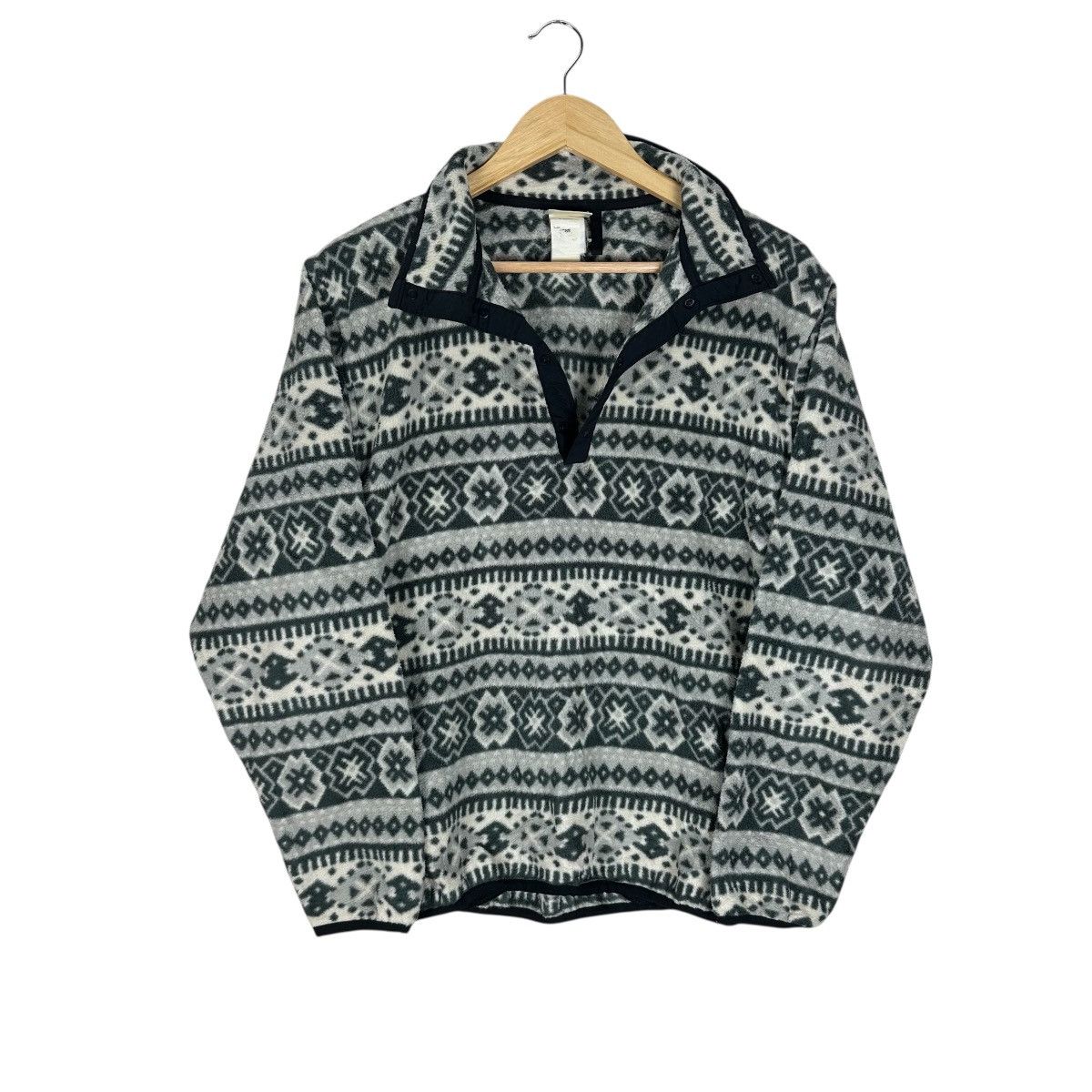 L.L. Bean VINTAGE 90s LL BEAN SNAP BUTTON ART FLEECE Size US M / EU 48-50 / 2 - 1 Thumbnail