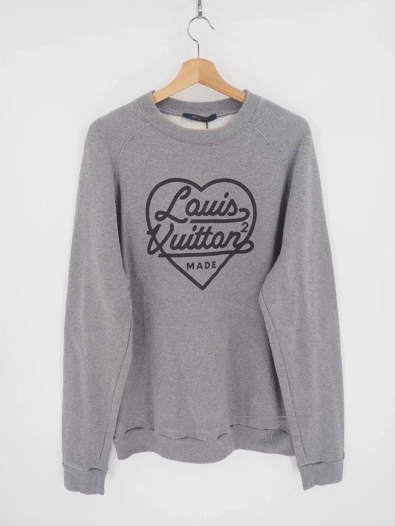 Louis Vuitton Gray Heart Logo Sweatshirt