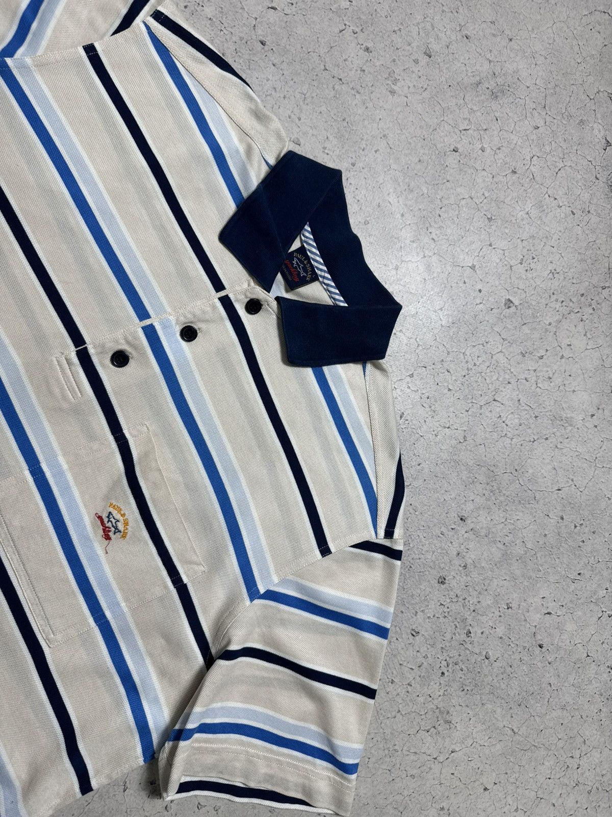 Paul & Shark Paul & Shark Yachting Striped Vintage Luxury Polo Shirt Size US L / EU 52-54 / 3 - 4 Thumbnail