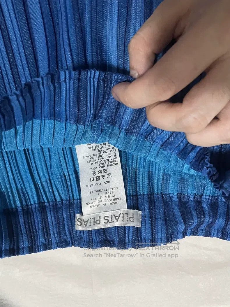 Issey Miyake Issey Miyake size:1 Double Vertical Stripe Blue Long Pants Size 22" - 2 Thumbnail