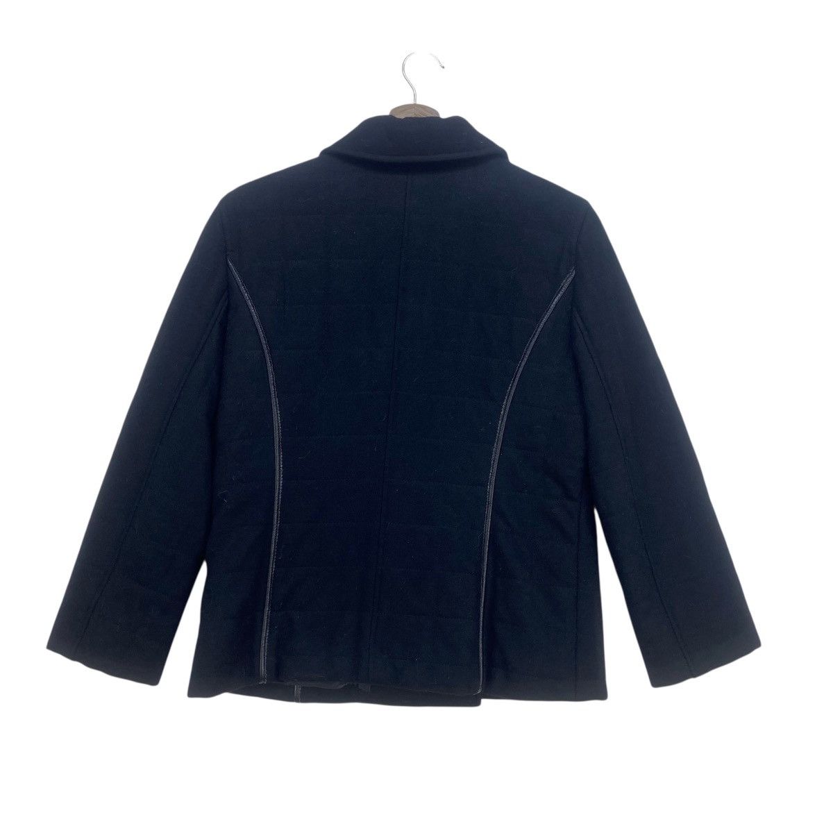 Designer × Sonia Rykiel Sonia Rykiel Leather Trimmed Wool Jacket Coat Size XS / US 0-2 / IT 36-38 - 2 Thumbnail