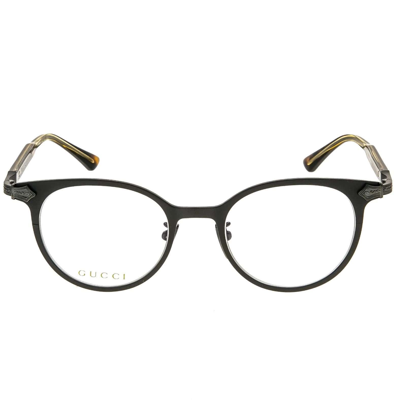 Gucci GUCCI GG0068O 0068 Titanium Brown Gold Eyeglasses 002 Size ONE SIZE - 6 Thumbnail
