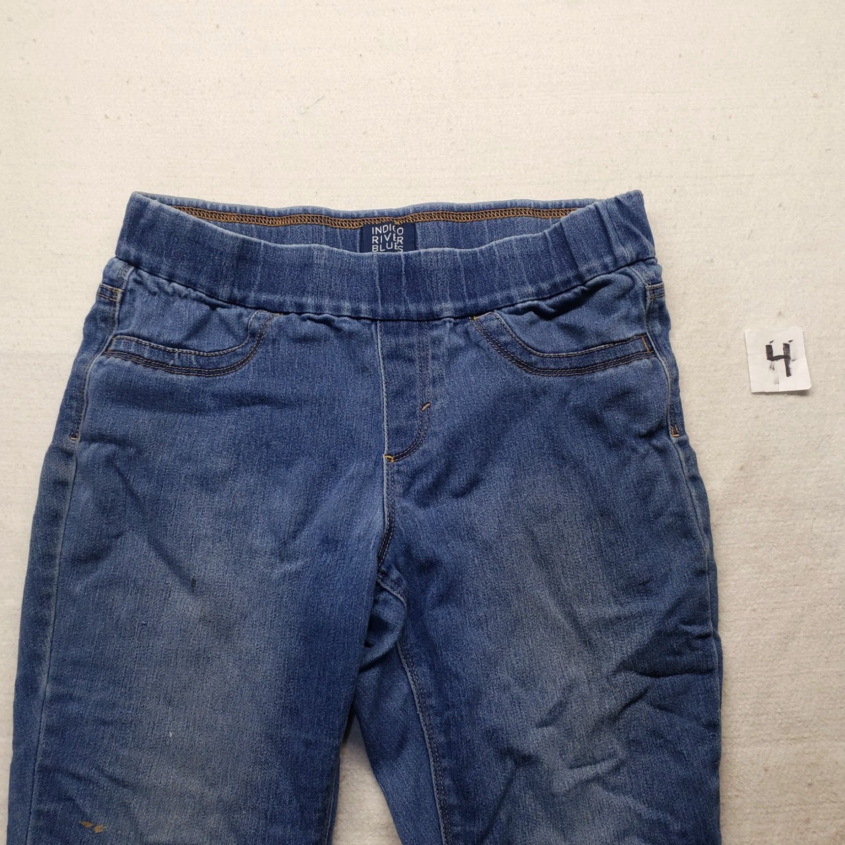 Vintage INDIGO River Blues Jeans Skinny Jeggings - Women M Medium Blue Stretch Elastic Waist Size 32" / US 10 / IT 46 - 2 Thumbnail