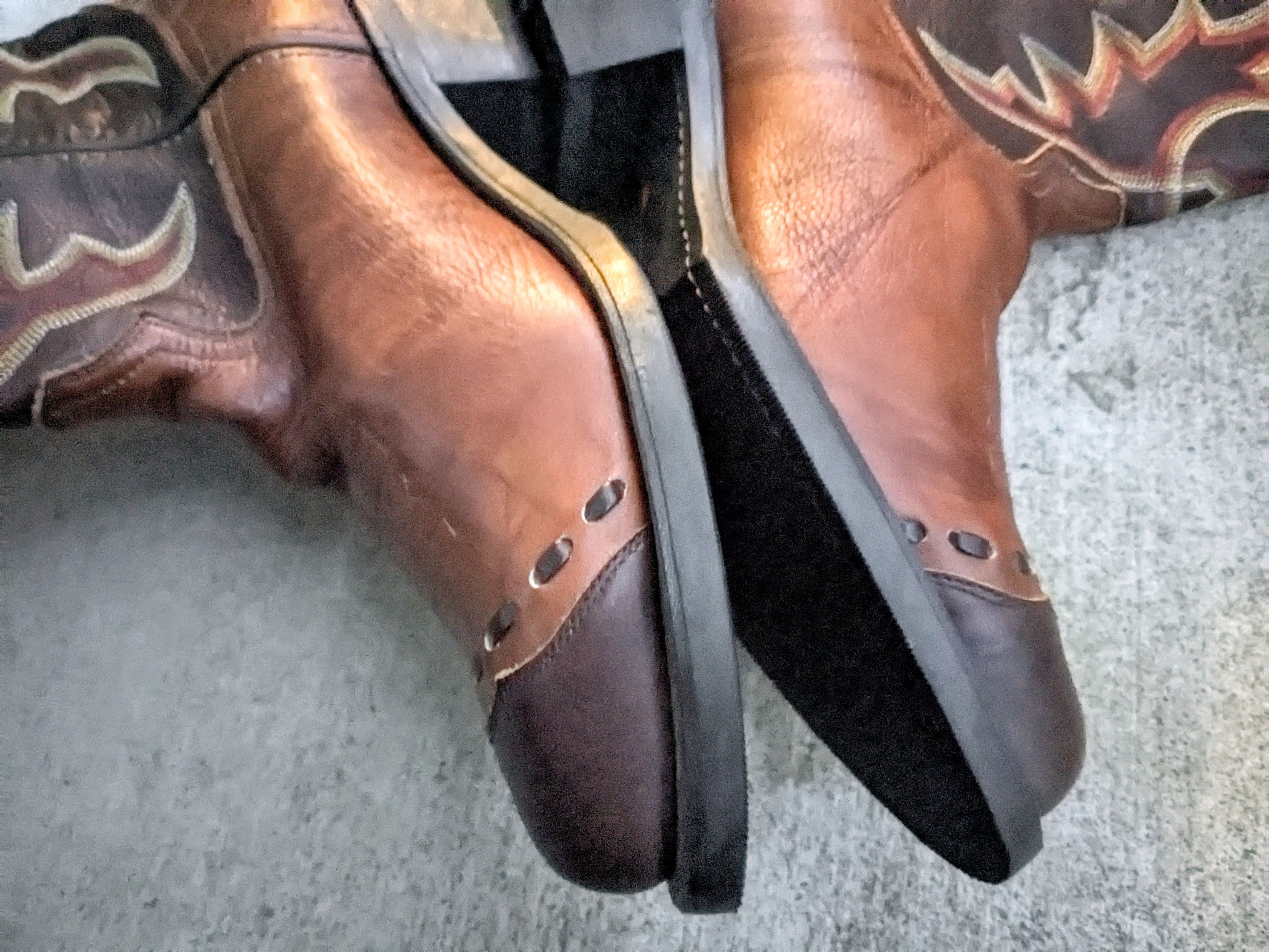 Durango × Vintage Durango Cowboy Boots Brown 10 EE Wide Leather Size US 10 / EU 43 - 8 Thumbnail