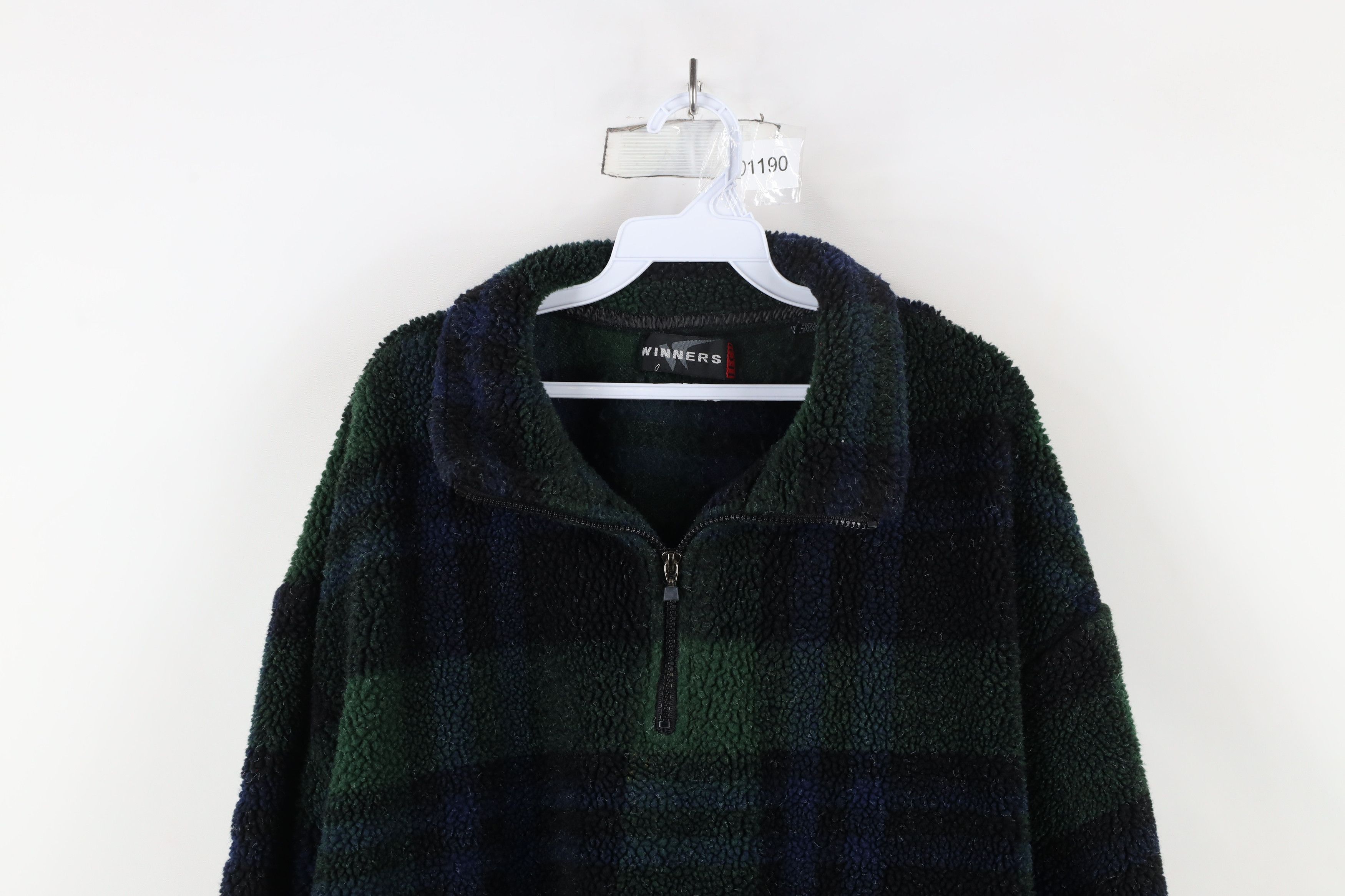 Vintage Vintage 90s Streetwear Half Zip Pullover Sweater Plaid Size US XL / EU 56 / 4 - 2 Thumbnail