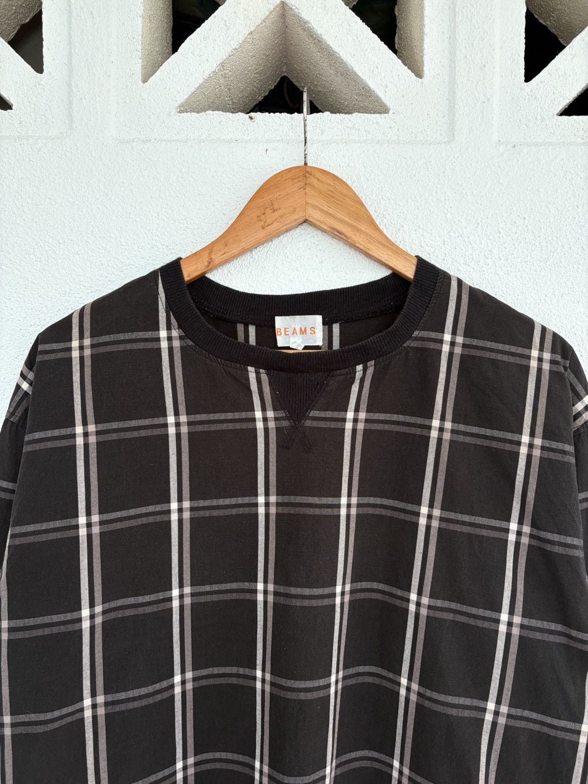 Beams Plus Beams Checkered Box Baggy Sweatshirts Trashed Distressed Size US L / EU 52-54 / 3 - 2 Thumbnail