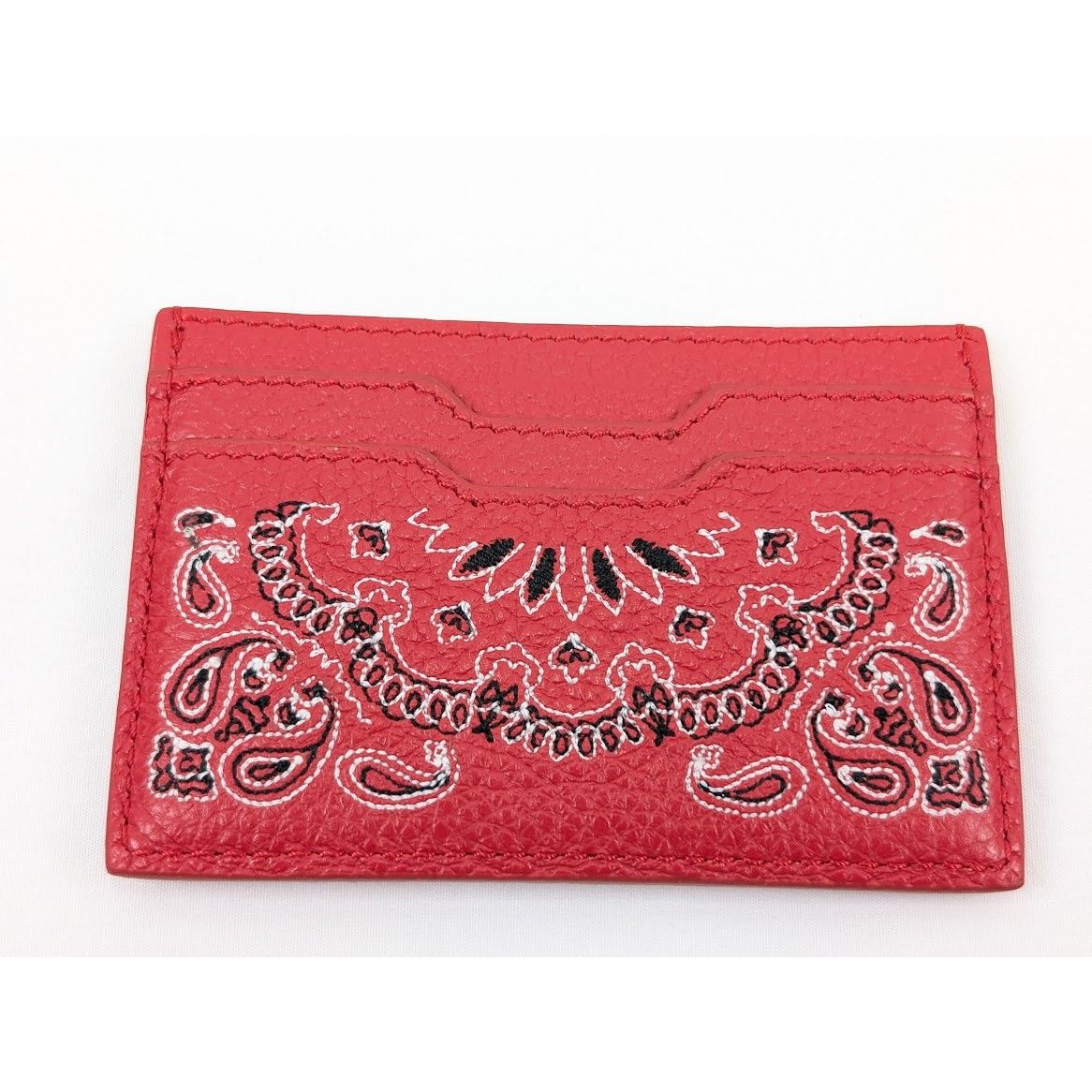Amiri o1rshd1 Size: OS / Leather Bandana Card Holder in Red Size ONE SIZE - 2 Thumbnail