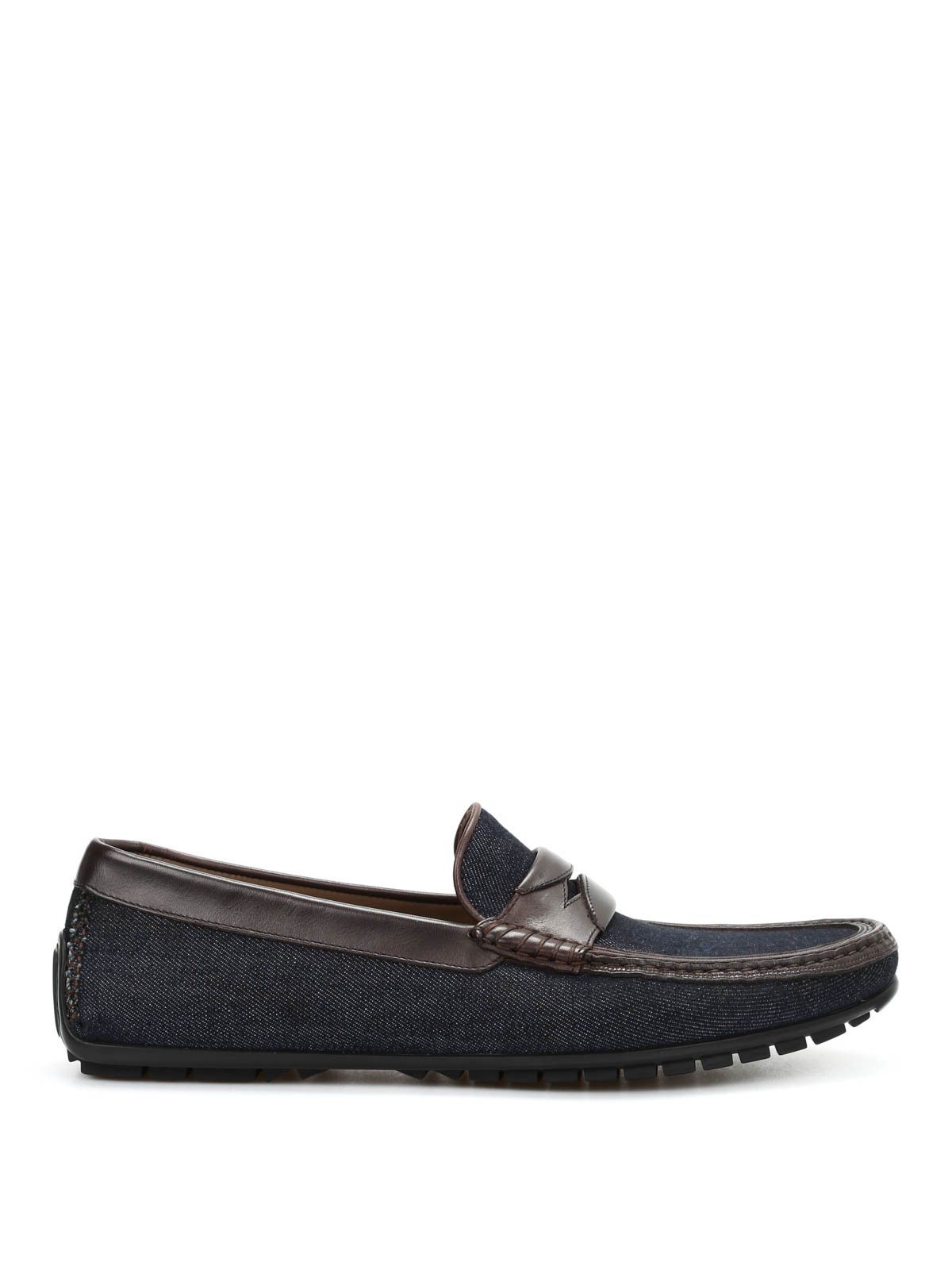 Dolce & Gabbana o1y0125 Denim Loafers in Midnight Blue/Dark Brown Size US 11.5 / EU 44-45 - 1 Thumbnail