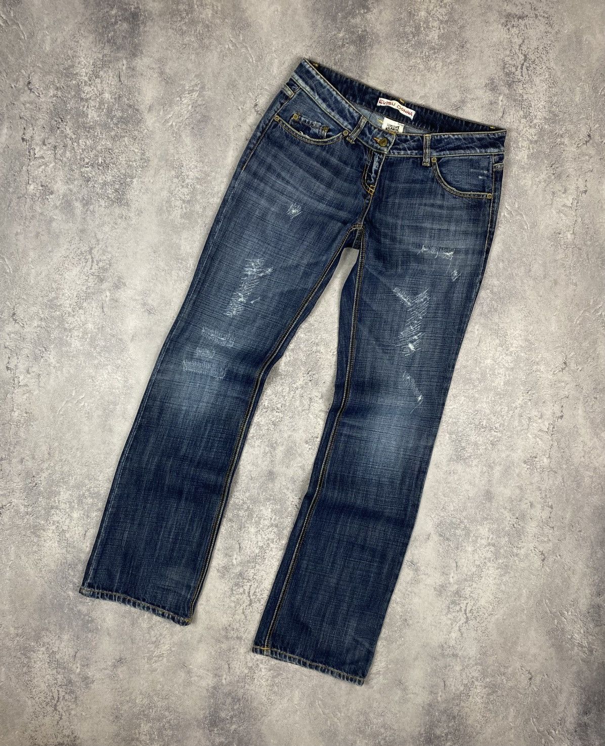 Evisu Evisu Donna Flared Bootcut Jeans Stonewashed y2k japanese Size 31" - 8 Thumbnail