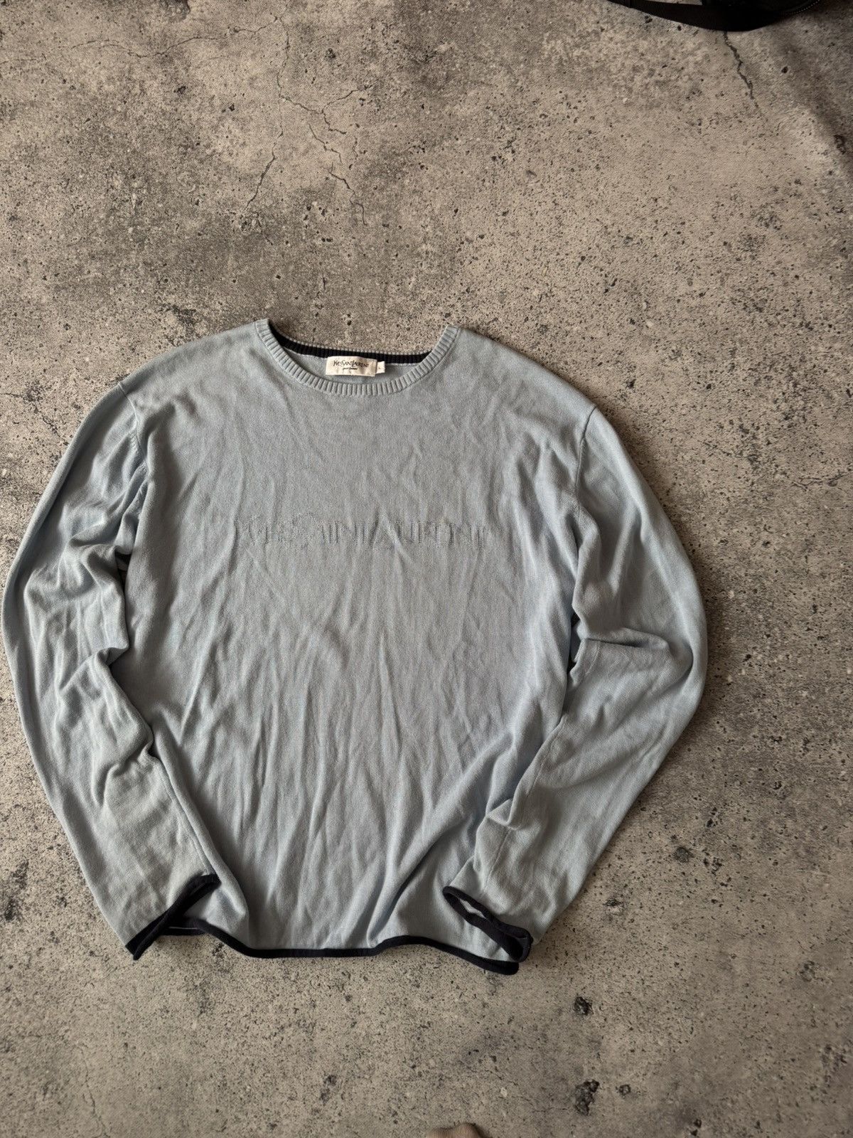 Yves Saint Laurent Yves Saint Laurent Sweater Man’s Vintage Big logo Rare L Size US L / EU 52-54 / 3 - 2 Thumbnail