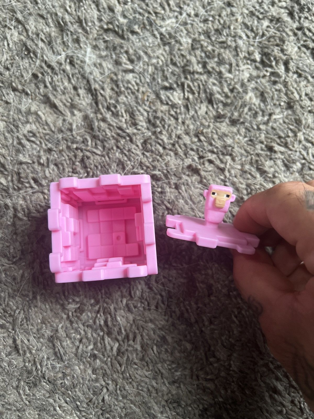 Warner Bros 2025 McDonald’s A Minecraft Movie Pink Block Figure Size ONE SIZE - 3 Thumbnail