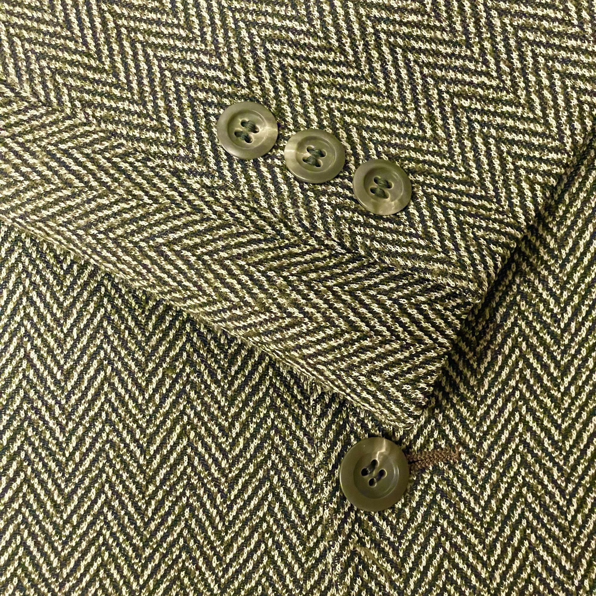 Other Vtg Battelsteins MOD Sport Coat GREEN HERRINGBONE Jacket Size 38R - 4 Thumbnail